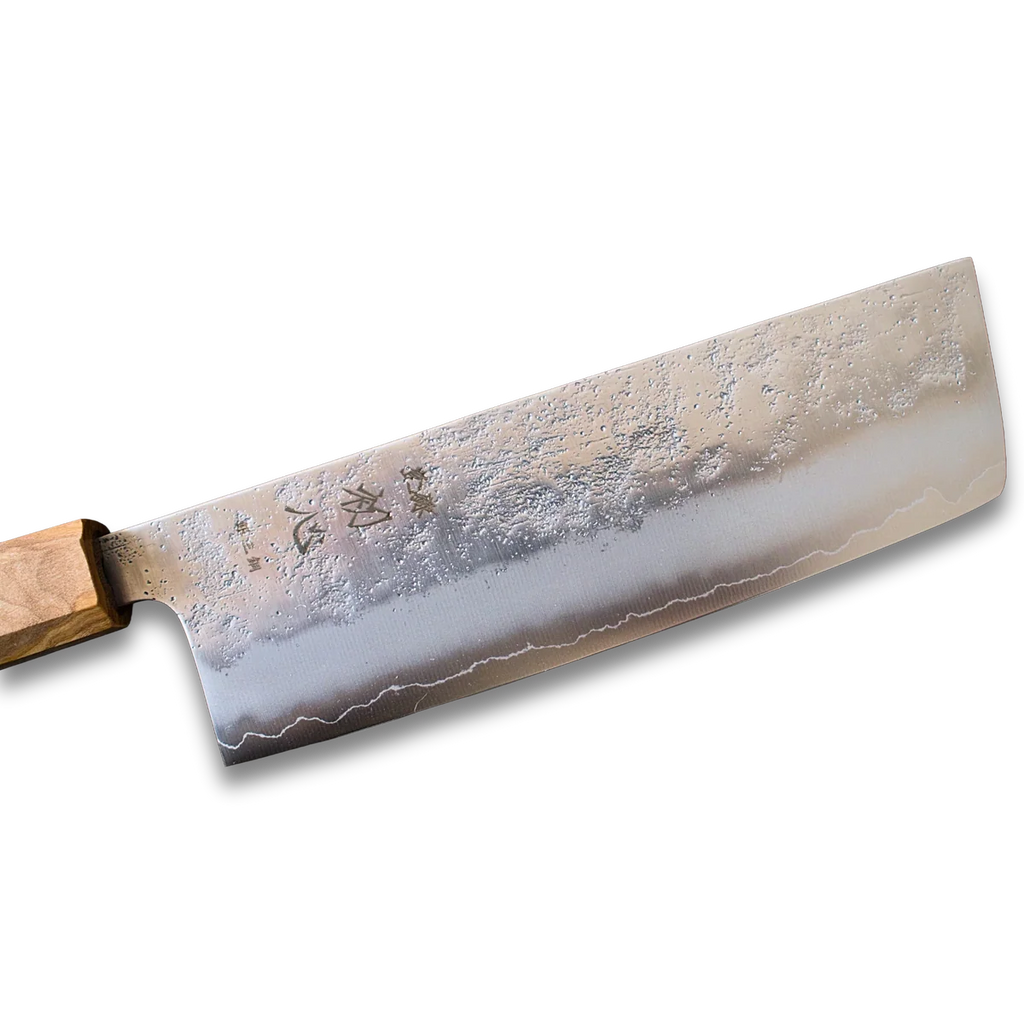 Hatsukokoro Ginrei Silver #3 3 - Layer Nashiji Nakiri 170mm - Olive Wood Handle