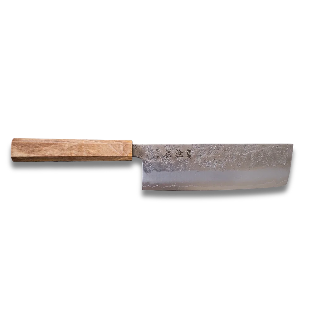 Hatsukokoro Ginrei Silver #3 3 - Layer Nashiji Nakiri 170mm - Olive Wood Handle