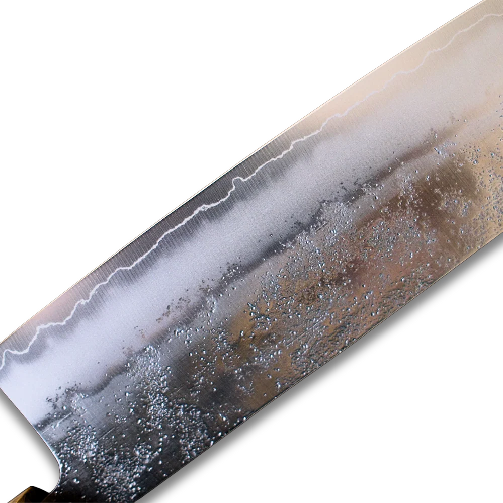 Hatsukokoro Ginrei Silver #3 3 - Layer Nashiji Nakiri 170mm - Olive Wood Handle